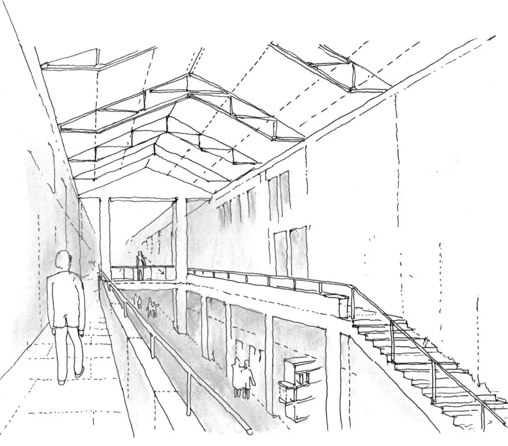 Innenperspektive Lesesaal und Galerie
