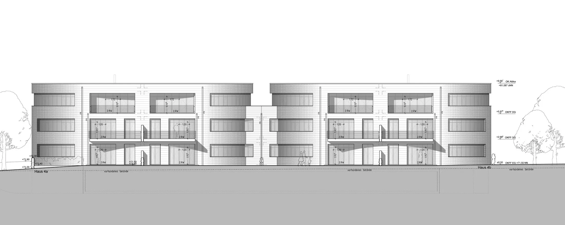 Ansichten Stadthäuser 4a und 4b